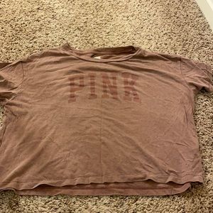 dusty rose PINK cropped tee